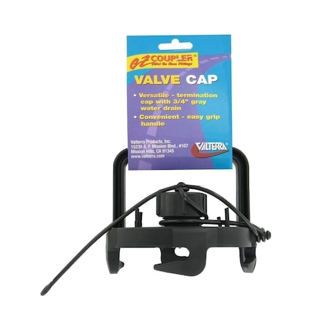 Valterra EZ COUPLER VALVE CAP, WITH HANDLE, BLACK, CARDED F02-3106BK
